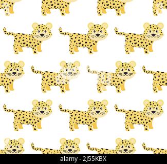 Seamless pattern in leopards. Vector illustration in a flat style. Eps 10 Stock Vector