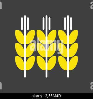 Spikelets and grains of wheat glyph icon. Agriculture sign. Graph symbol for your web site design, logo, app, UI. Vector illustration, EPS10. Stock Vector