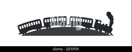 Train Silhouette. Vintage Vector Template Design. Stock Vector
