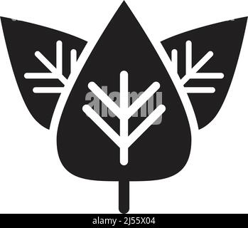 Leaf icon vector glyph symbol for nature, ecology and environment in a flat color glyph illustration Stock Vector