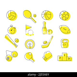 Sports set icons. Flat vector illustration  Stock Vector