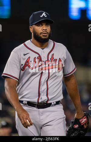 Atlanta Braves pitcher Kenley Jansen delivers against the Texas Rangers  during the ninth inning of a baseball game Friday, April 29, 2022, in  Arlington, Texas. (AP Photo/Ron Jenkins Stock Photo - Alamy