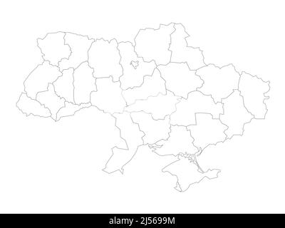 Ukraine - administrative map of oblasts Stock Vector