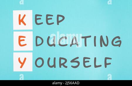 Keep educating yourself, learning strategy to improve skills, personal development, education and business concept Stock Photo
