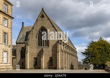 The Victorian Gothic exterior of St Cuthbert's Chapel, Ushaw College (1884) by Dunn and Hansom. County Durham, UK Stock Photo