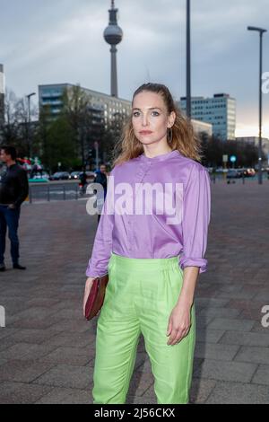Berlin, Germany. 20th Apr, 2022. Sina Martens comes to the opening of the film festival 'achtung berlin'. The festival opens with the documentary 'Als Susan Sontag im Publikum saß' at Kino International. Credit: Gerald Matzka/dpa/Alamy Live News Stock Photo