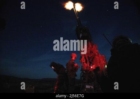 Kusu, Oita, Japan. 16th Apr, 2022. U.S. Marine Corps Lance Cpl. Aliyor ...