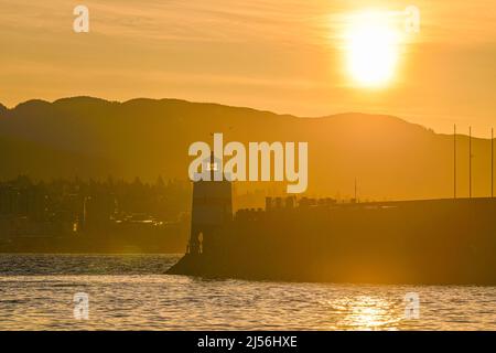 Brockton Point Lighthouse, Stanley Park, Vancouver, British Columbia, Canada Stock Photo