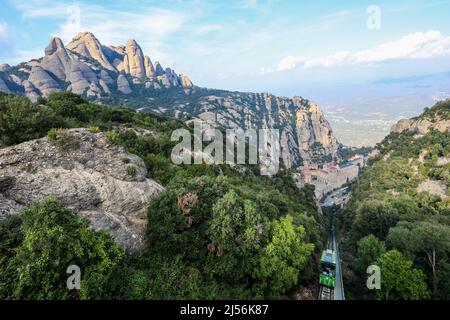 View over Montserrat Monastery in catalonia, Spain. Stock Photo