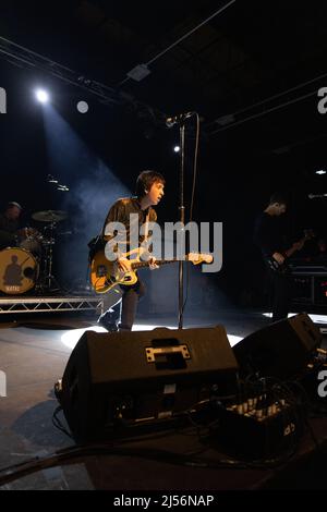 Newcastle UK, 20th April 2022, Johnny Marr plays intimate gig in Newcastle at Northumbria University students union ahead of his UK tour with Blondie Stock Photo