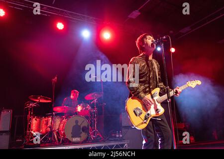 Newcastle UK, 20th April 2022, Johnny Marr plays intimate gig in Newcastle at Northumbria University students union ahead of his UK tour with Blondie Stock Photo