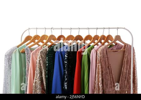 Rack with Many Beautiful Holiday Dresses for Girls on Hangers at Children  Fashion Showroom Indoor. Kid Girl Dress Hire Studio for Stock Image - Image  of modern, boutique: 149599217