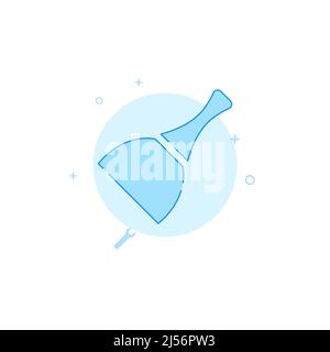 Putty knife vector icon. Flat illustration. Filled line style. Blue monochrome design. Editable stroke. Adjust line weight. Stock Vector