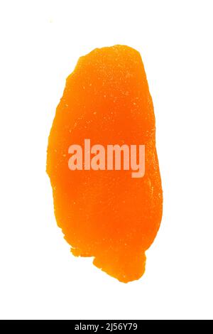 Candied Mango Strips on a White Background Stock Photo