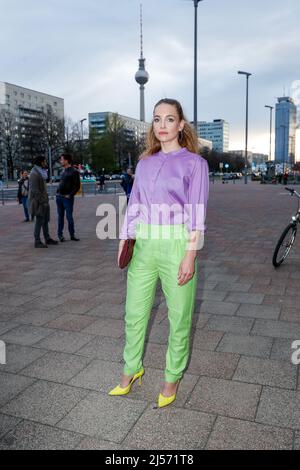 Berlin, Germany. 20th Apr, 2022. Sina Martens comes to the opening of the film festival achtung berlin. The festival opens with the documentary 'Als Susan Sontag im Publikum saß' at Kino International. Credit: Gerald Matzka/dpa/Alamy Live News Stock Photo
