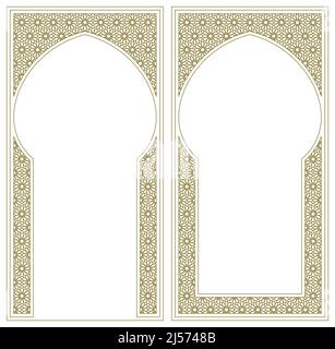 Two frames . Ornament in Arabic geometric style Stock Vector