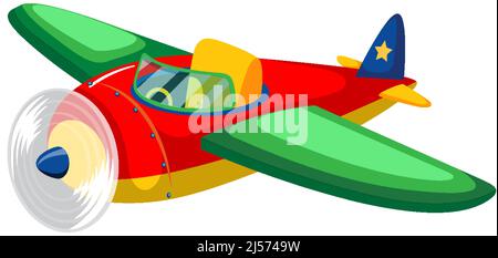 Cute colourful airplane on white background illustration Stock Vector