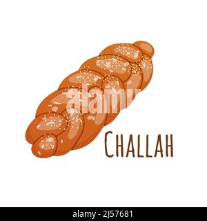 Traditional Sabbath bread challah.Vector illustration on white background Stock Vector