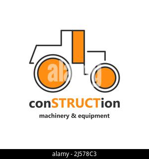 Linear icon construction equipment for roads vector illustration Stock Vector