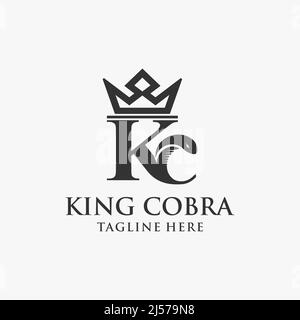 Letter KC king cobra logo design Stock Vector