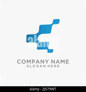 Letter K digital logo design Stock Vector