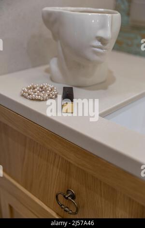 Interior design of bathroom in luxury apartment Stock Photo