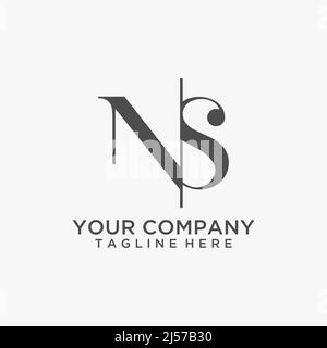 NS letter logo design Stock Vector
