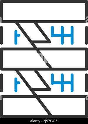 Emergency Fire Ladder Icon. Editable Bold Outline With Color Fill Design. Vector Illustration. Stock Vector