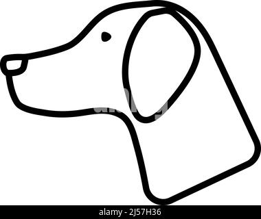 Icon Of Hinting Dog Had. Bold outline design with editable stroke width. Vector Illustration. Stock Vector