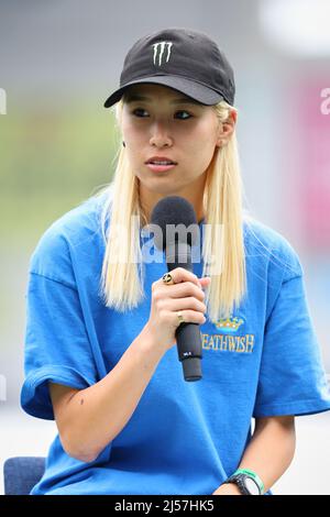 Chiba, Japan, APRIL 21, 2022, Aori Nishimura (JPN), APRIL 21, 2022 : X Games Chiba 2022 Press Conference at at ZOZO Marine Stadium, Chiba, Japan. Credit: Naoki Morita/AFLO SPORT/Alamy Live News Stock Photo