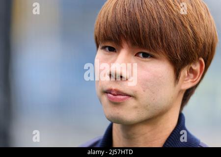 Chiba, Japan, APRIL 21, 2022, Yuto Horigome (JPN), APRIL 21, 2022 : X Games Chiba 2022 Press Conference at at ZOZO Marine Stadium, Chiba, Japan. Credit: Naoki Morita/AFLO SPORT/Alamy Live News Stock Photo