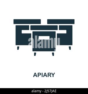 Apiary icon. Monochrome simple Apiary icon for templates, web design and infographics Stock Vector