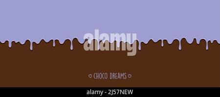 sweet tasty melting chocolate icing background choco dreams Stock Vector