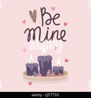 Valentine candles Stock Vector