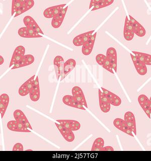 Lollipop heart pattern Stock Vector