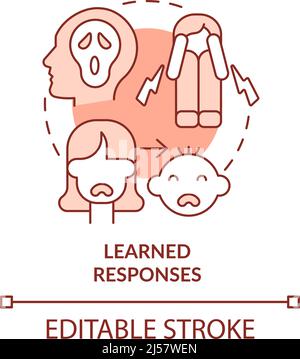 Learned responses red concept icon Stock Vector