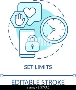Set limits turquoise concept icon Stock Vector