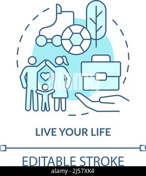 Live your life turquoise concept icon Stock Vector