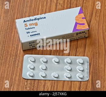 Pack of Amlodipine 5mg Tablets. 28 tablets. Sandoz a Novartis company ...