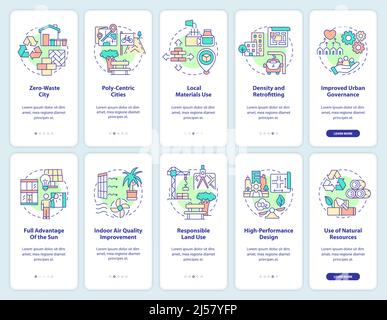 Sustainable city design green onboarding mobile app screen Stock Vector ...