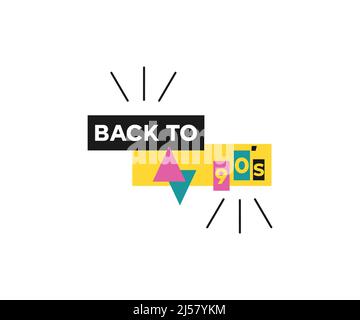 Back to the 90s logo design. Retro tape recorder neon sign, light banner vector design and illustration. Stock Vector