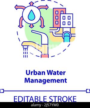 Urban water management concept icon Stock Vector