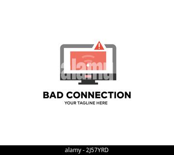 Wireless Technology Concept logo design. Bad connection, service, bad signal, zone vector design and illustration. Stock Vector