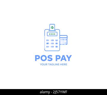 Paying using NFC technology logo design. Online shopping vector design and illustration. Stock Vector