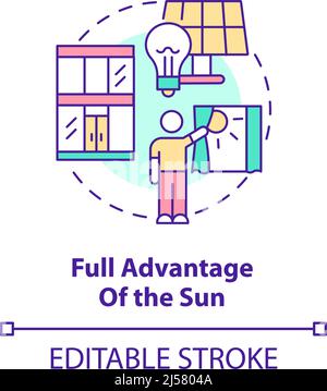 Full advantage of sun concept icon Stock Vector