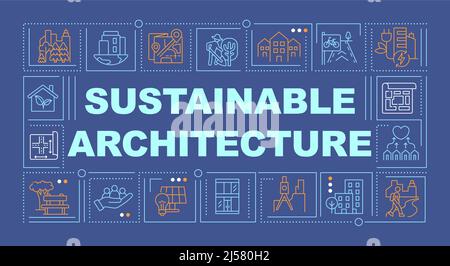 Environmental architecture word concepts dark blue banner Stock Vector