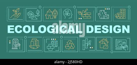 Ecological architecture word concepts dark green banner Stock Vector