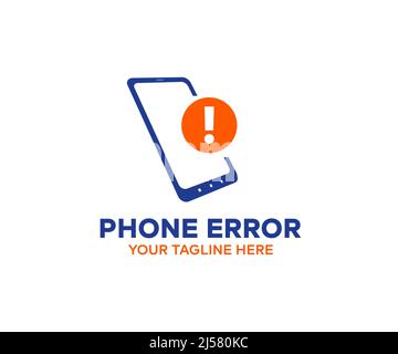 Error, info message on smartphone logo design. System error vector design and illustration. Stock Vector