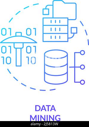 Data mining blue gradient concept icon Stock Vector