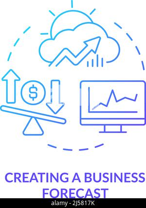 Creating business forecast blue gradient concept icon Stock Vector